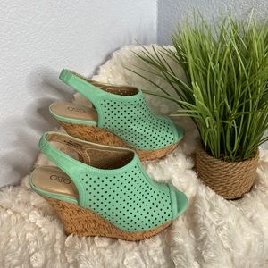 Cato sling back open toed wedges size 8